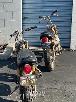 Pair of Two Vintage 1969 Honda CT70 silver tags Barn Find Condition