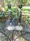 Pair Of Vintage Barbour S. P. Co 5336-a Hand Chased Repousse Candle Holders 12