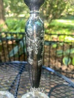 Pair of VINTAGE BARBOUR S. P. CO 5336-A HAND CHASED REPOUSSE CANDLE HOLDERS 12