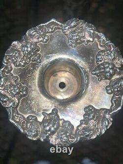 Pair of VINTAGE BARBOUR S. P. CO 5336-A HAND CHASED REPOUSSE CANDLE HOLDERS 12