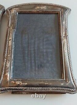 Pair of Vintage 1920 G & C Ltd Sterling Silver Picture Frames 5.25 x 3.25