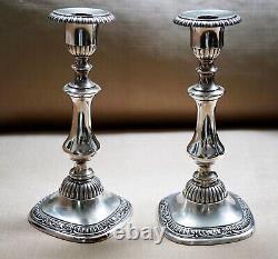 Pair of Vintage 1940 Reed & Barton Silver Plated Hotel Candle Holders