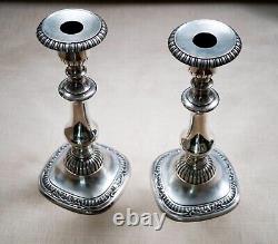 Pair of Vintage 1940 Reed & Barton Silver Plated Hotel Candle Holders