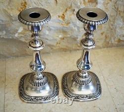 Pair of Vintage 1940 Reed & Barton Silver Plated Hotel Candle Holders