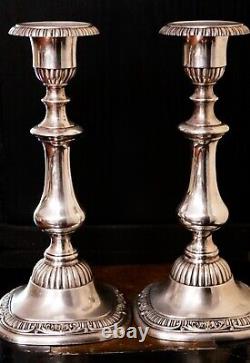 Pair of Vintage 1940 Reed & Barton Silver Plated Hotel Candle Holders