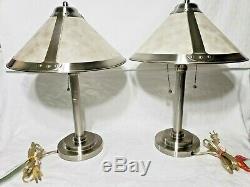 Pair of Vintage 1998 Tensor Mica Table Lamps