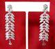 Pair Of Vintage 2 3/8-inch Sterling Silver & Marcasite Screw-back Earrings/boho