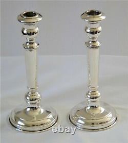 Pair of Vintage 800 Silver Classical Tall Italian Candlesticks