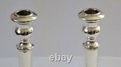 Pair of Vintage 800 Silver Classical Tall Italian Candlesticks