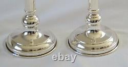 Pair of Vintage 800 Silver Classical Tall Italian Candlesticks