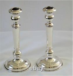 Pair of Vintage 800 Silver Classical Tall Italian Candlesticks