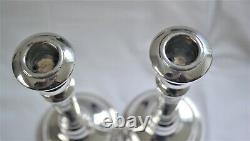 Pair of Vintage 800 Silver Classical Tall Italian Candlesticks