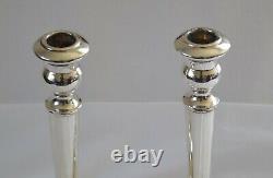 Pair of Vintage 800 Silver Classical Tall Italian Candlesticks