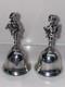 Pair Of Vintage 925 Sterling Silver Cherub Bells Italian Silver 5.5 Cm Tall