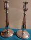 Pair Of Vintage 9.25 Cartier 377 Sterling Silver Weighted Candle Holder Sticks