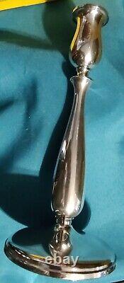 Pair of Vintage 9.25 Cartier 377 Sterling Silver Weighted Candle Holder Sticks