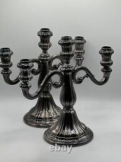 Pair of Vintage Alpaca Silver Candelabras