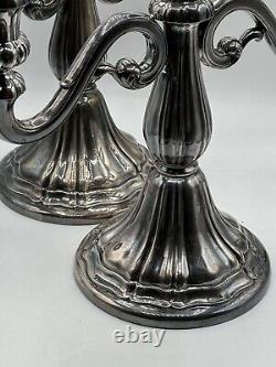 Pair of Vintage Alpaca Silver Candelabras