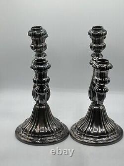 Pair of Vintage Alpaca Silver Candelabras