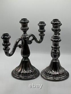 Pair of Vintage Alpaca Silver Candelabras