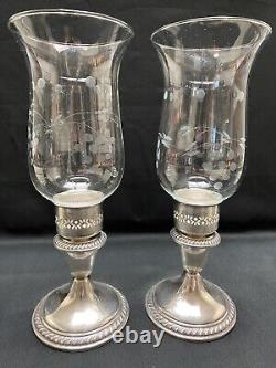Pair of Vintage Alvin Sterling Silver Weighted Candle Holders S159