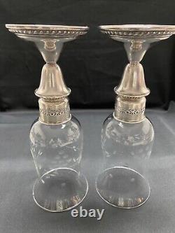 Pair of Vintage Alvin Sterling Silver Weighted Candle Holders S159