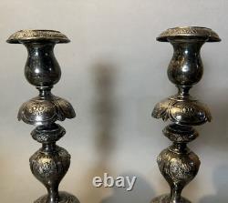 Pair of Vintage Antique Norblin & Co. 12 Silverplate Candlesticks