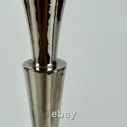 Pair of Vintage Art Deco Style Silver Plated Candlestick Holders in Tier Design