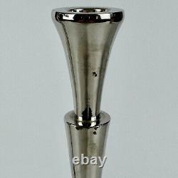 Pair of Vintage Art Deco Style Silver Plated Candlestick Holders in Tier Design