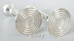 Pair of Vintage Art Deco Style Sterling Silver Barley Twist Candlesticks