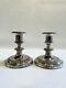 Pair Of Vintage Barker Ellis Silver Plate Weighted Low Candle Holders