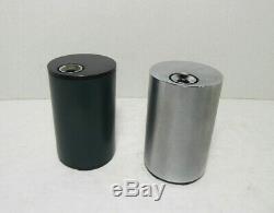 Pair of Vintage Braun T2 Cylindric Table Lighters in Black and Silver