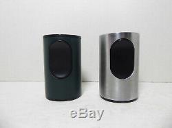 Pair of Vintage Braun T2 Cylindric Table Lighters in Black and Silver