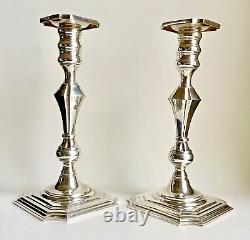 Pair of Vintage CARTIER STERLING GEORGIAN CANDLESTICKS 9 1/4 Weighted # 2143