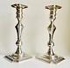 Pair Of Vintage Cartier Sterling Georgian Candlesticks 9 1/4 Weighted # 2143