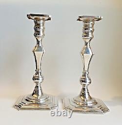 Pair of Vintage CARTIER STERLING GEORGIAN CANDLESTICKS 9 1/4 Weighted # 2143