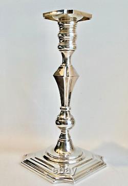 Pair of Vintage CARTIER STERLING GEORGIAN CANDLESTICKS 9 1/4 Weighted # 2143