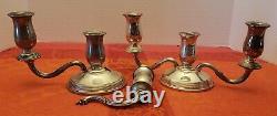 Pair of Vintage Cartier Sterling Silver 3-light Candelabra #2703 Damage AS-IS