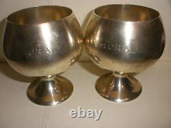 Pair of Vintage Cartier sterling silver wine glasses goblet cup