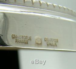 Pair of Vintage Christofle Silverplate Perles 2 Light Candleabra Candlesticks