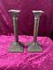 Pair Of Vintage Corinthian Column 8 Silver Candlesticks