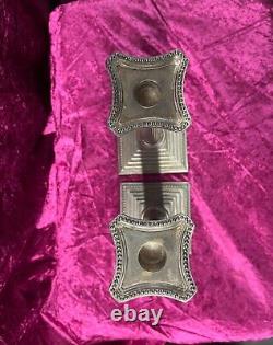 Pair of Vintage Corinthian Column 8 Silver Candlesticks