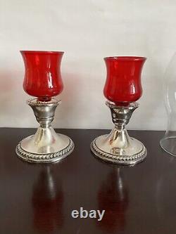 Pair of Vintage Cornwell #3 Sterling Silver weighted candlestick holders