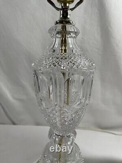 Pair of Vintage Crystal Glass Fine Cut Silver Tone Base Table Base #91