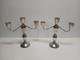 Pair Of Vintage Duchin Creation Sterling Weighted 3 Candle Stick