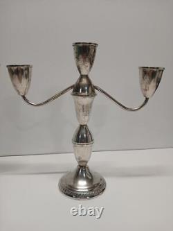 Pair of Vintage Duchin Creation Sterling Weighted 3 candle stick