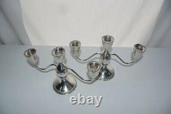 Pair of Vintage Duchin Creation Sterling weighted 3 candle stick holders