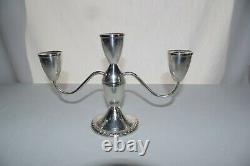 Pair of Vintage Duchin Creation Sterling weighted 3 candle stick holders