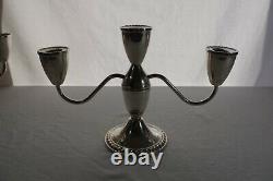 Pair of Vintage Duchin Creation Sterling weighted 3 candle stick holders