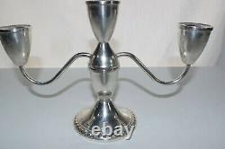 Pair of Vintage Duchin Creation Sterling weighted 3 candle stick holders